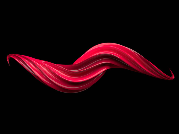 Abstract swirly shape on dark background. 3D rendering - Foto, immagini