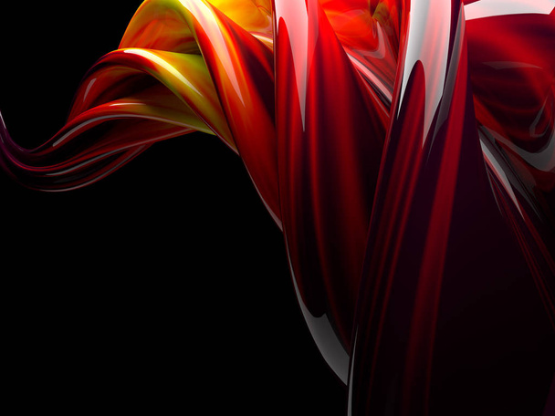 Abstract swirly shape on dark background. 3D rendering - Photo, image