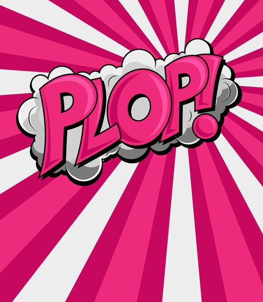 Plop - Texto vetorial de expressão em quadrinhos
 - Vetor, Imagem
