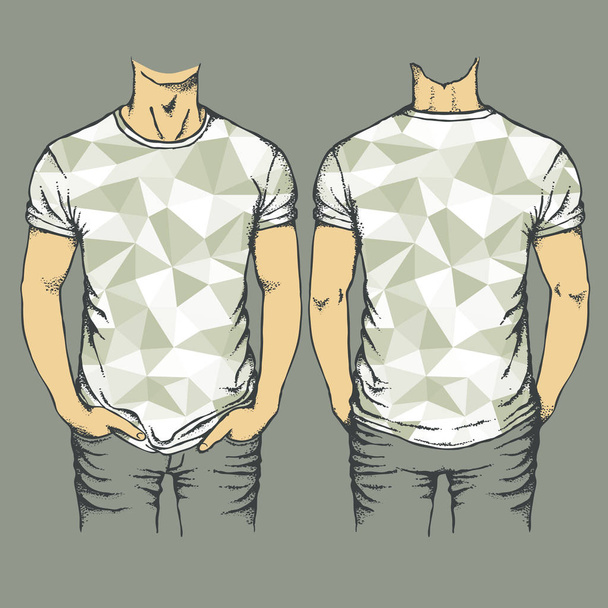 gri t-shirt şablonları - Vektör, Görsel