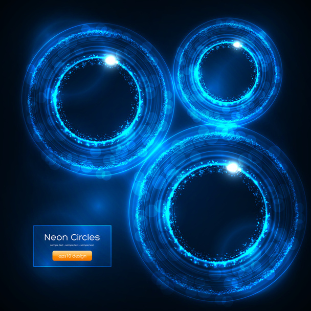 EPS10 Neon Circles Abstract Vector Background - Vector, Image