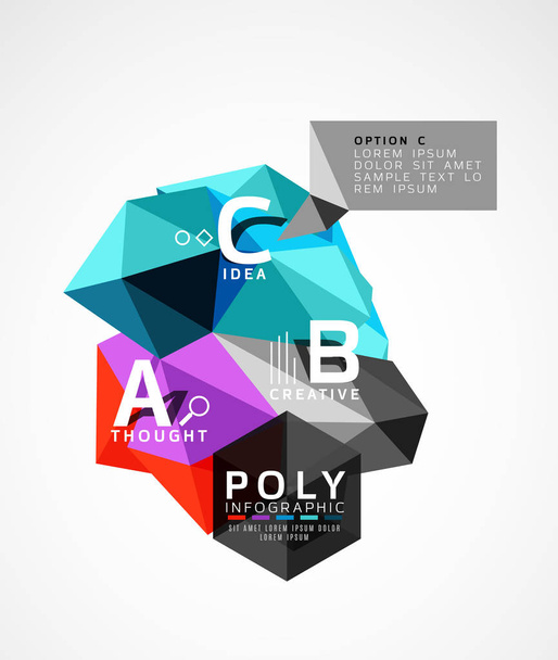 Infografías poligonales abstractas
 - Vector, Imagen
