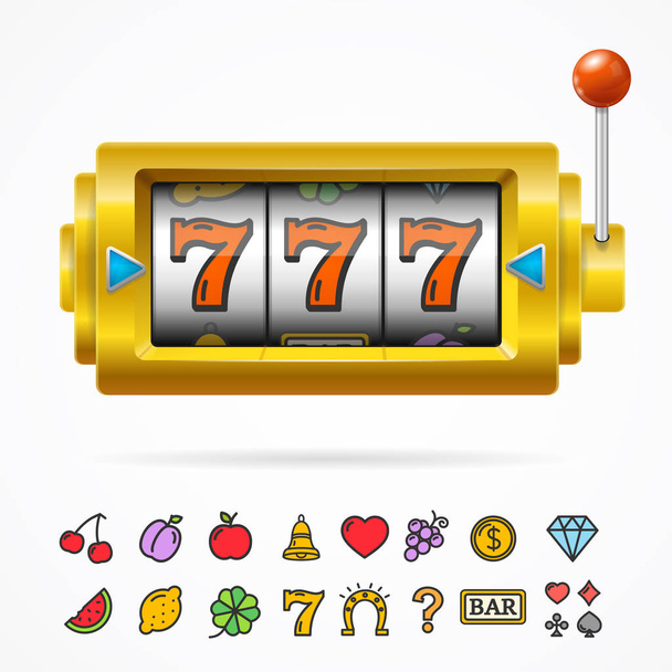 Slot Machine with One Arm Gambling. Vector - Vector, Image