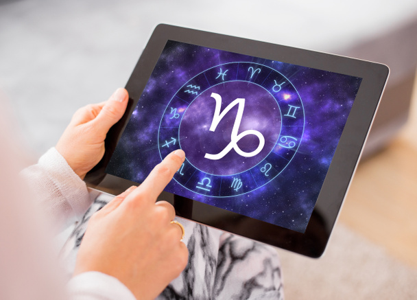 Capricorn zodiac sign on tablet  - Fotó, kép