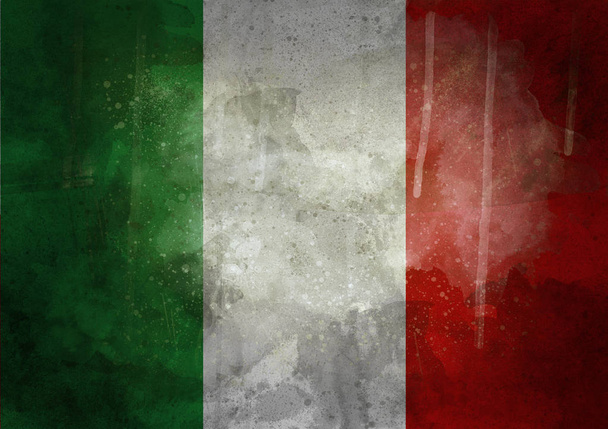 Italië grunge vlag vintage art - Foto, afbeelding