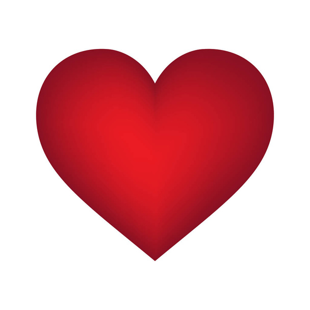 vetor coração vermelho realista no fundo branco
 - Vetor, Imagem