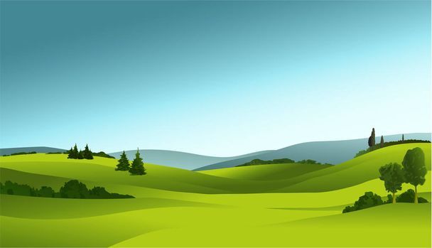 Zelená krajina venkova - Vektor, obrázek