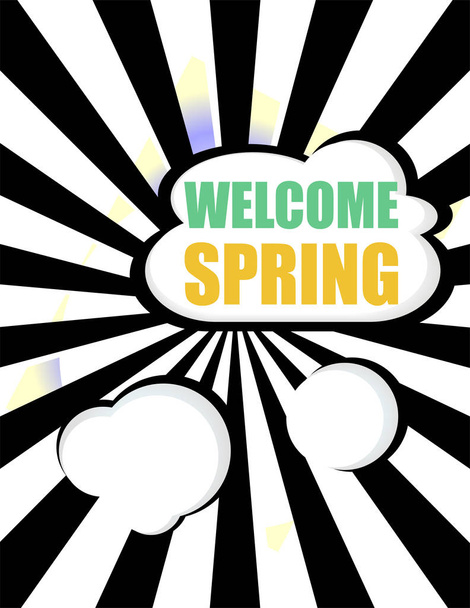 Welcome spring words on holiday card - Photo, Image