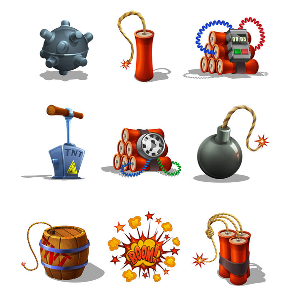 Conjunto de iconos explosivos
 - Vector, Imagen