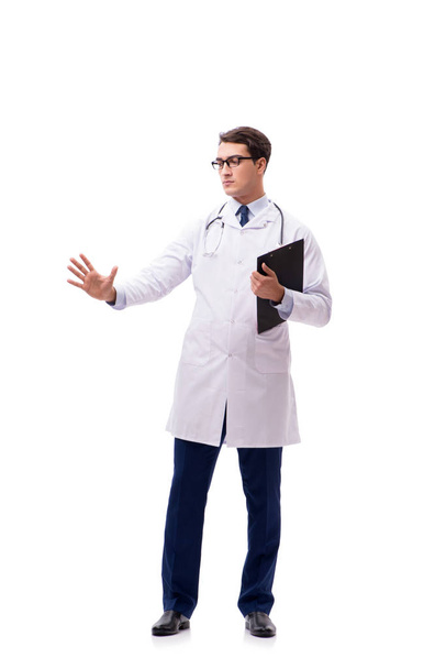 Jovem médico isolado em fundo branco - Foto, Imagem