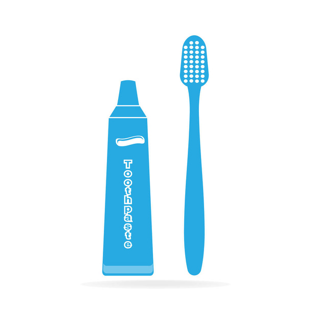 Escova de dentes e tubo de pasta de dentes ícone
 - Vetor, Imagem