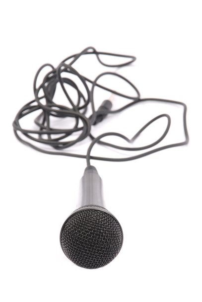 Микрофон изолирован на белом фоне - Фото, изображение