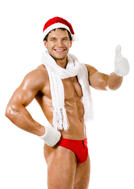 sexy man Santa Claus - Foto, afbeelding