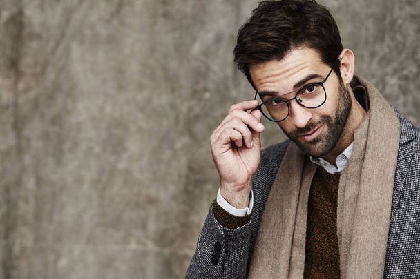 Handsome bearded man in eyeglasses  - Fotoğraf, Görsel