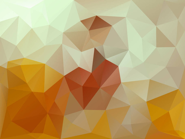 レトロな黄色とオレンジ色で三角形のパターンをベクトル不規則な多角形の抽象的な背景 - ベクター画像