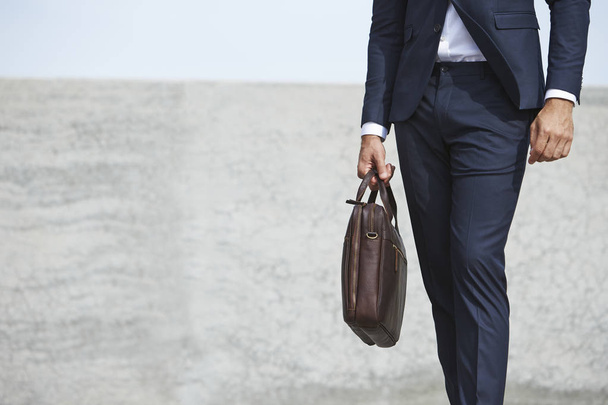 Businessman walking with briefcase  - 写真・画像