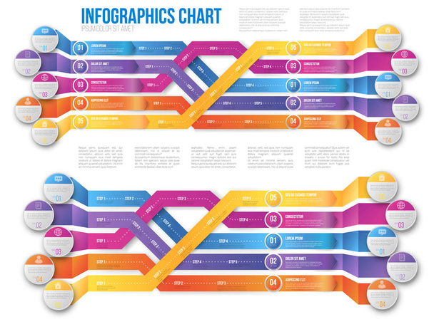 Infografics pijlen, geschud - Vector, afbeelding