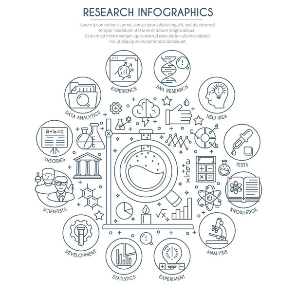 Onderzoek en analyse Infographics - Vector, afbeelding