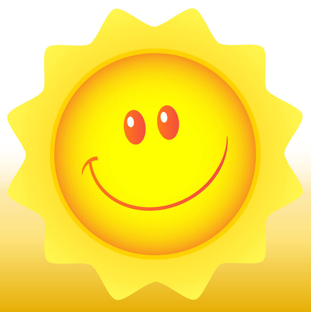 Personaje de la mascota de dibujos animados Happy Sun
.  - Vector, Imagen
