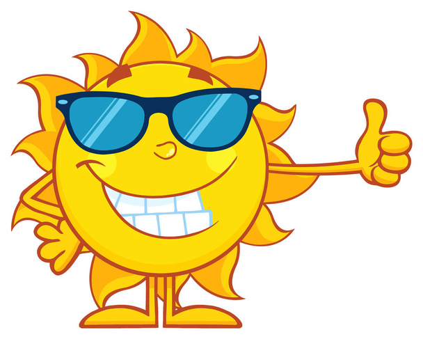 Lachende zon Cartoon  - Vector, afbeelding