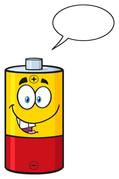 Beszélő akkumulátor rajzfilmfigura kabalája  - Vektor, kép