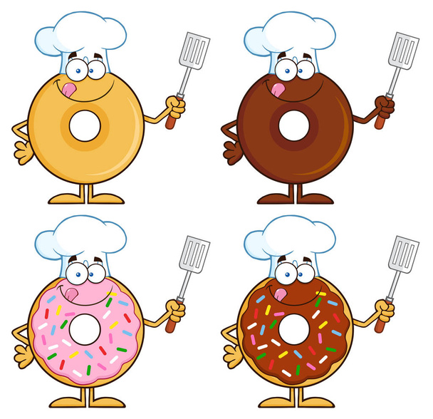 Donuts stripfiguren - Vector, afbeelding