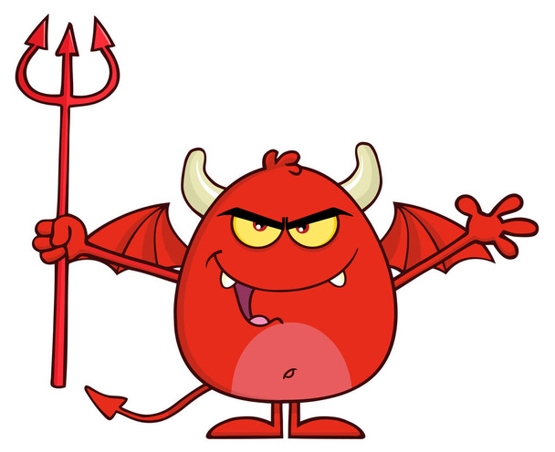 Rozzlobený ďábel kreslená postavička  - Vektor, obrázek
