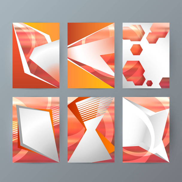 幾何学的な抽象的なモードの A4 パンフレット デザイン テンプレートの設定 - ベクター画像