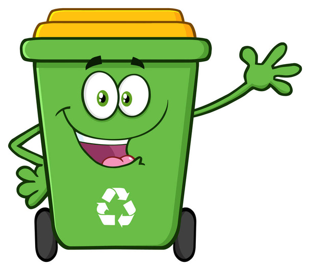 Recycle Bin Cartoon Mascot - Vector, Image