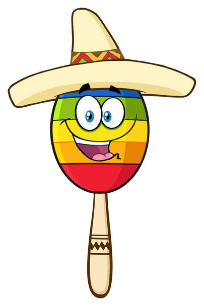 Feliz colorido mexicano Maracas Cartoon
  - Vetor, Imagem