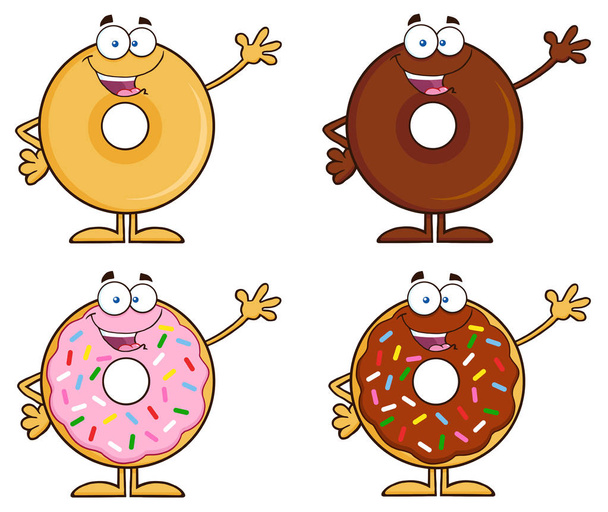Donuts personagens de desenhos animados
 - Vetor, Imagem