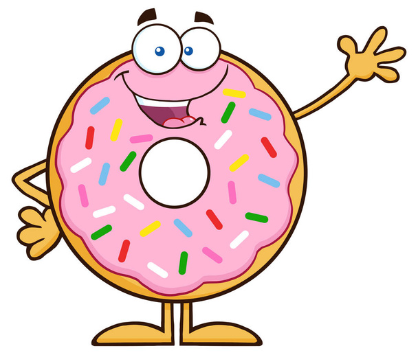 glücklich Donut Cartoon-Figur. - Vektor, Bild