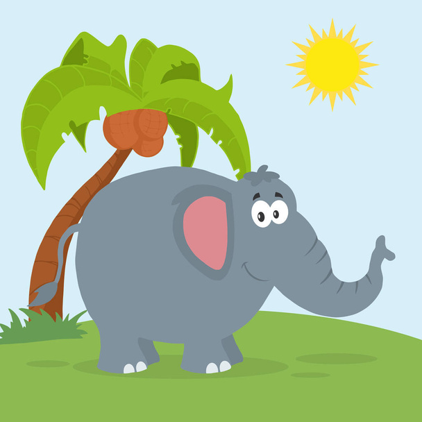 Elefante personaje de dibujos animados - Vector, imagen