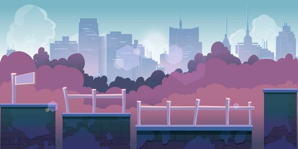 Stadt Spiel Hintergrund, 2d Spiel Anwendung. - Vektor, Bild