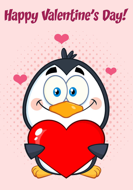 roztomilý tučňák kreslený postava - Vektor, obrázek