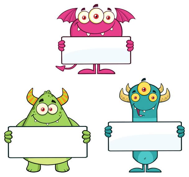 Goofy Monsters Cartoon Character  - Vector, Image