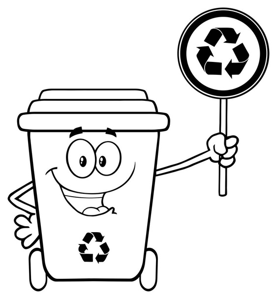 Schwarz-weiß lächelndes Recycling  - Vektor, Bild