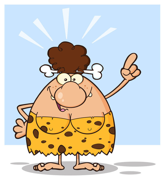 Goofy Brunette grot vrouw Cartoon  - Vector, afbeelding