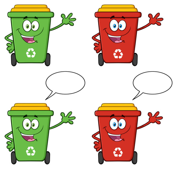 Recycle Bin Cartoon - Vector, afbeelding