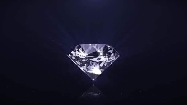 Animatie sprankelende diamant wegvliegen met diamanten - Video