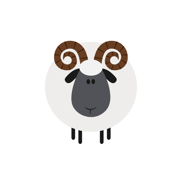 かわいいラム羊.モダンフラット  - ベクター画像
