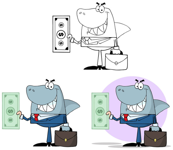 Smiled Business Shark - Vector, Image