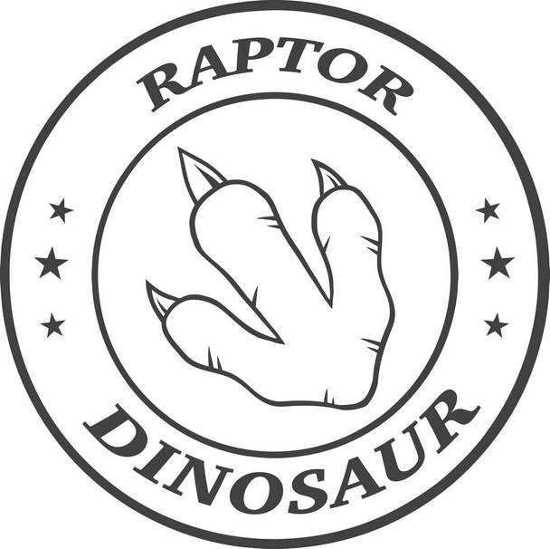 Dinosaur voetafdruk cirkel - Vector, afbeelding