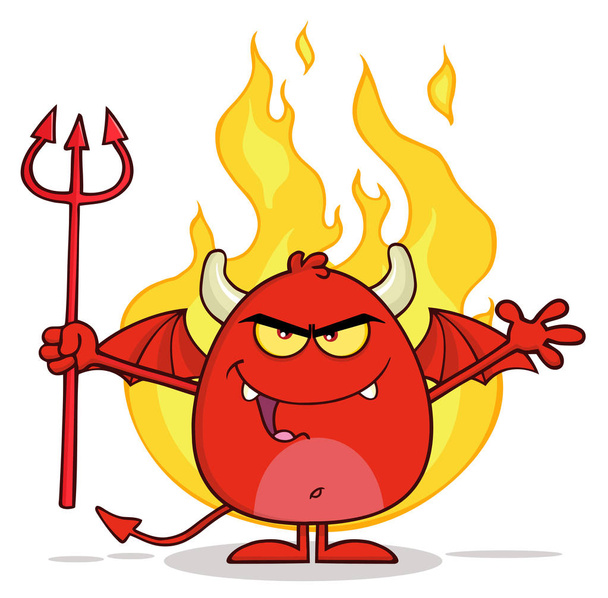 Θυμωμένος διάβολος χαρακτήρα κινουμένων σχεδίων  - Διάνυσμα, εικόνα