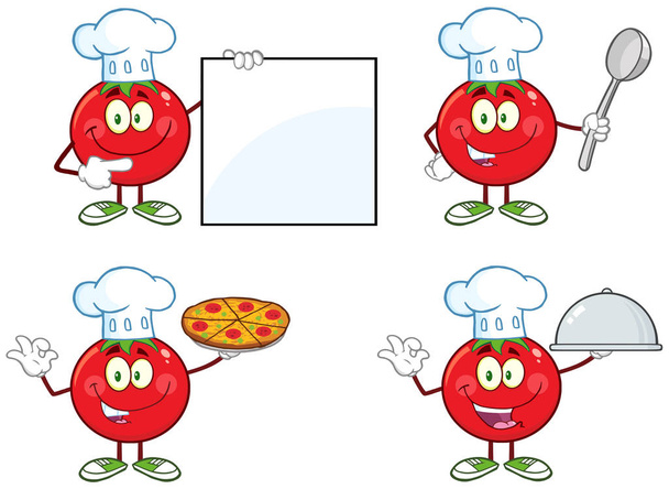 Tomaten-Zeichentrickfigur   - Vektor, Bild