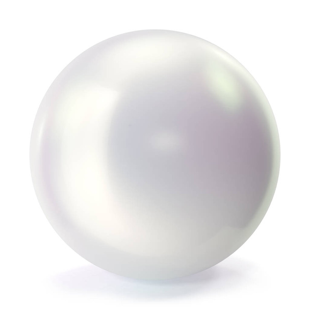 Pearl isolated on white backgorund. Oyster pearl ball for luxury accessories. Sphere shiny sea pearl. 3d rendering - Photo, Image
