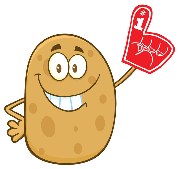 Ευτυχισμένος πατάτας χαρακτήρα κινουμένων σχεδίων  - Διάνυσμα, εικόνα