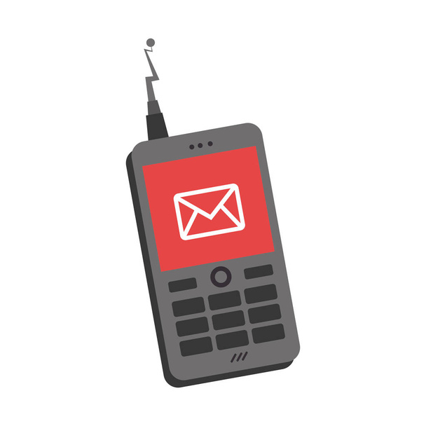 silueta osobní komunikační zařízení ikonu s odeslat zprávu - Vektor, obrázek