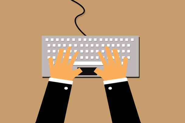 hand on keyboard computer - Photo, Image