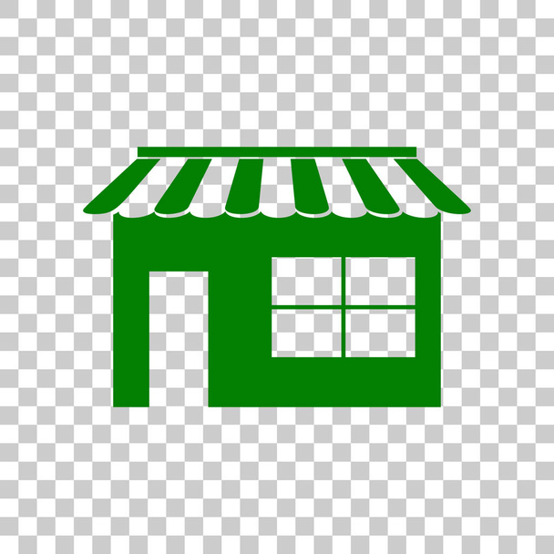 Ladenschild-Illustration. dunkelgrünes Symbol auf transparentem Hintergrund. - Vektor, Bild